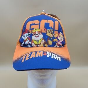 Paw Patrol Go Team Paw Toddler's Strapback Hat Cap 2T-4T Orange Blue Nick Jr New